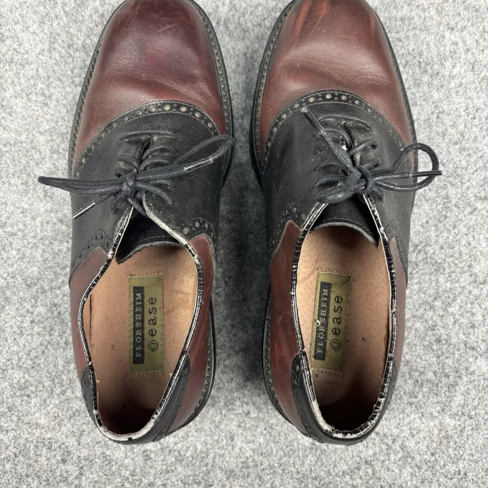 Florsheim Dress Shoes Mens 8.5M Oxford Brown Black Leather Wingtip Classic Style